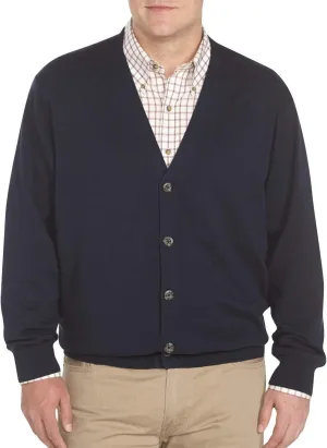 Harbor Bay by DXL Big and Tall V-Neck Cardigan Sweater