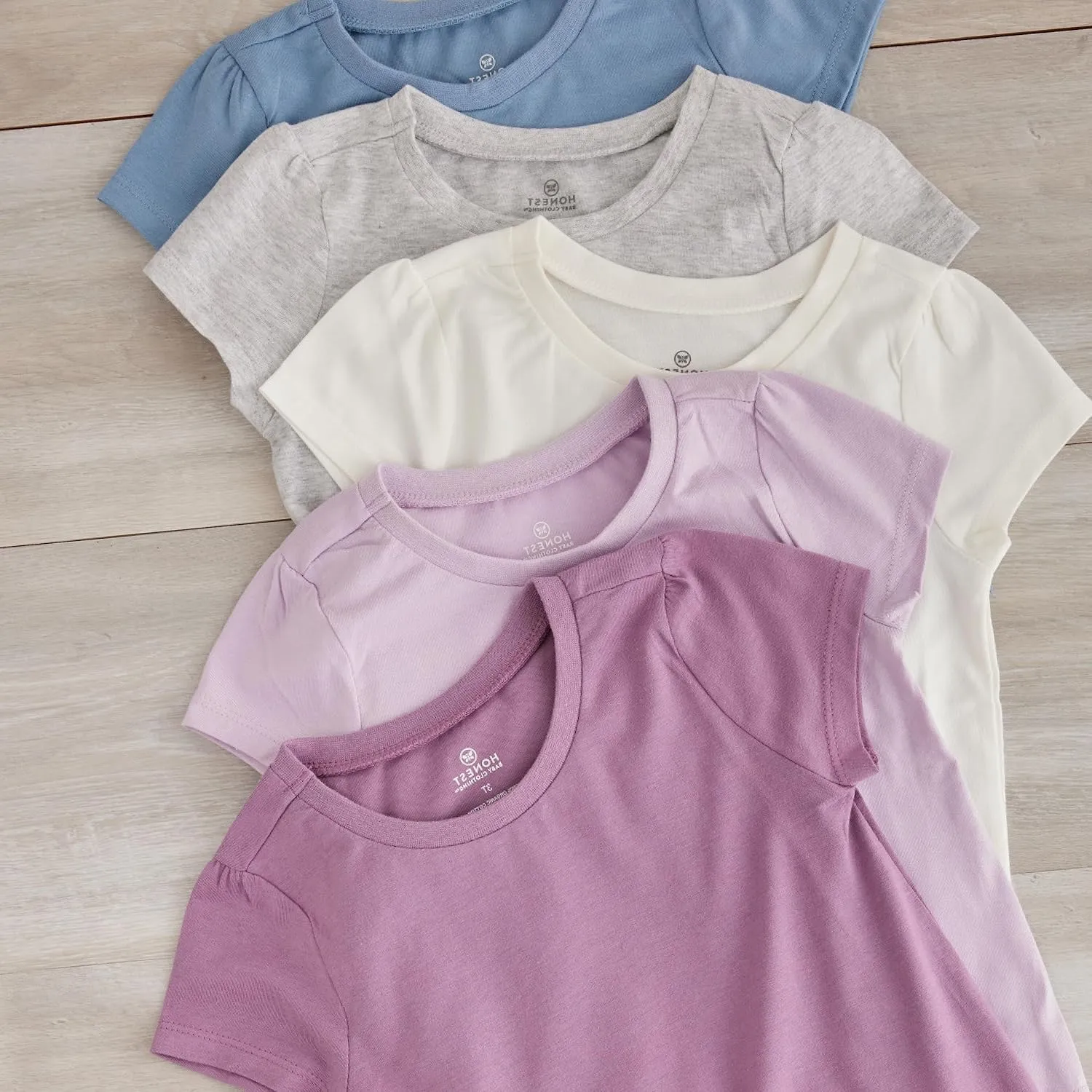 HonestBaby Baby Multipack Short Sleeve T-Shirts 100% Organic Cotton