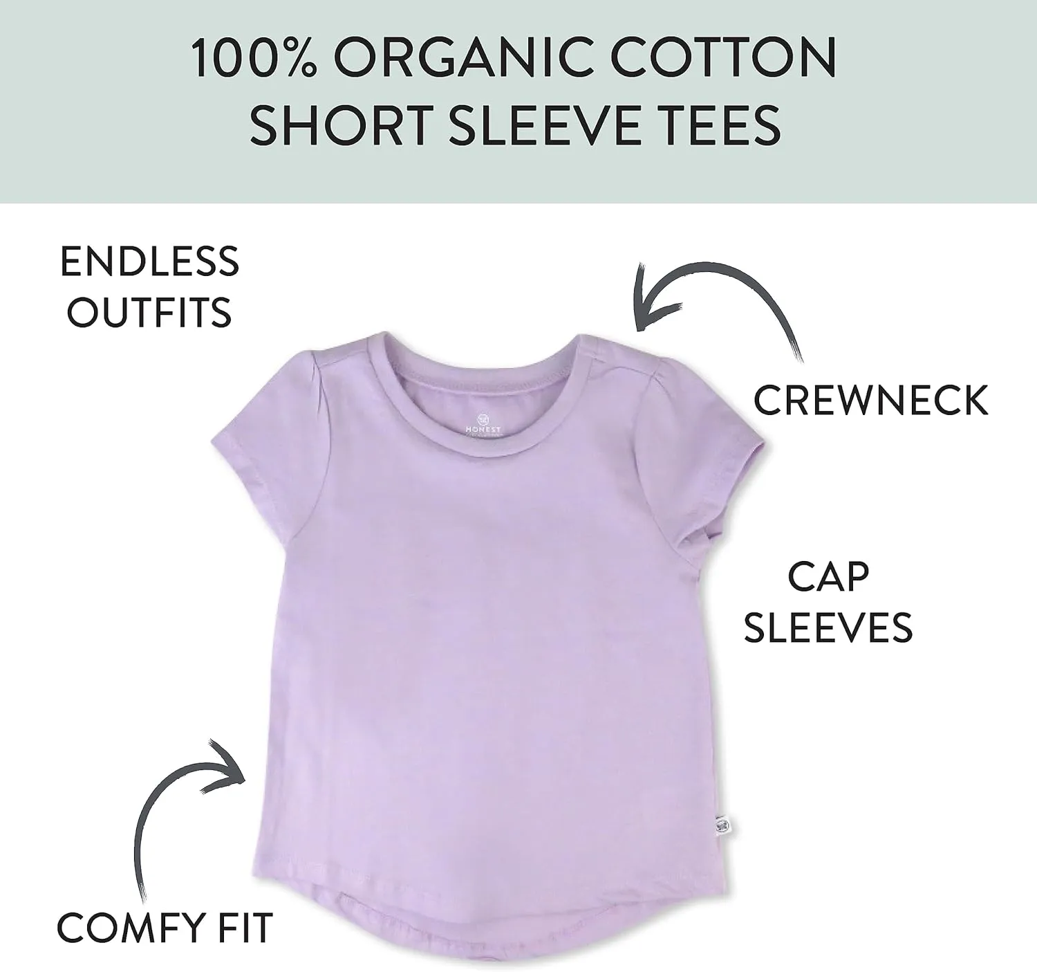 HonestBaby Baby Multipack Short Sleeve T-Shirts 100% Organic Cotton