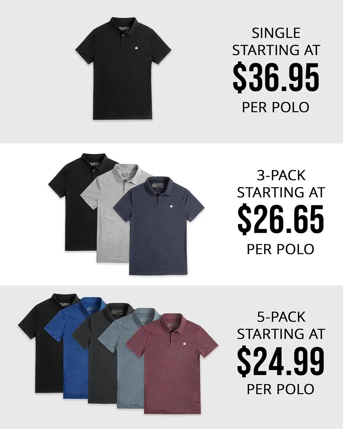 INTO THE AM Polo Shirts for Men - Comfortable Fit Collared Shirt Men S - 4XL Fitted Short Sleeve Classic Golf Shirts