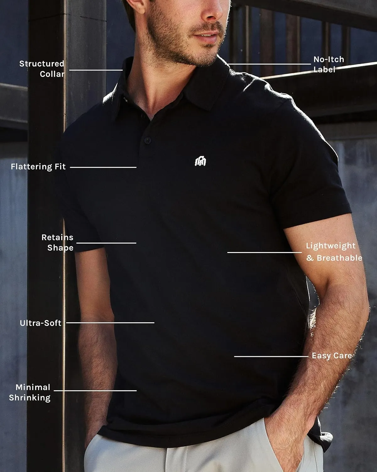 INTO THE AM Polo Shirts for Men - Comfortable Fit Collared Shirt Men S - 4XL Fitted Short Sleeve Classic Golf Shirts