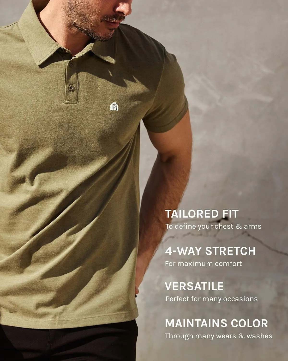 INTO THE AM Polo Shirts for Men - Comfortable Fit Collared Shirt Men S - 4XL Fitted Short Sleeve Classic Golf Shirts