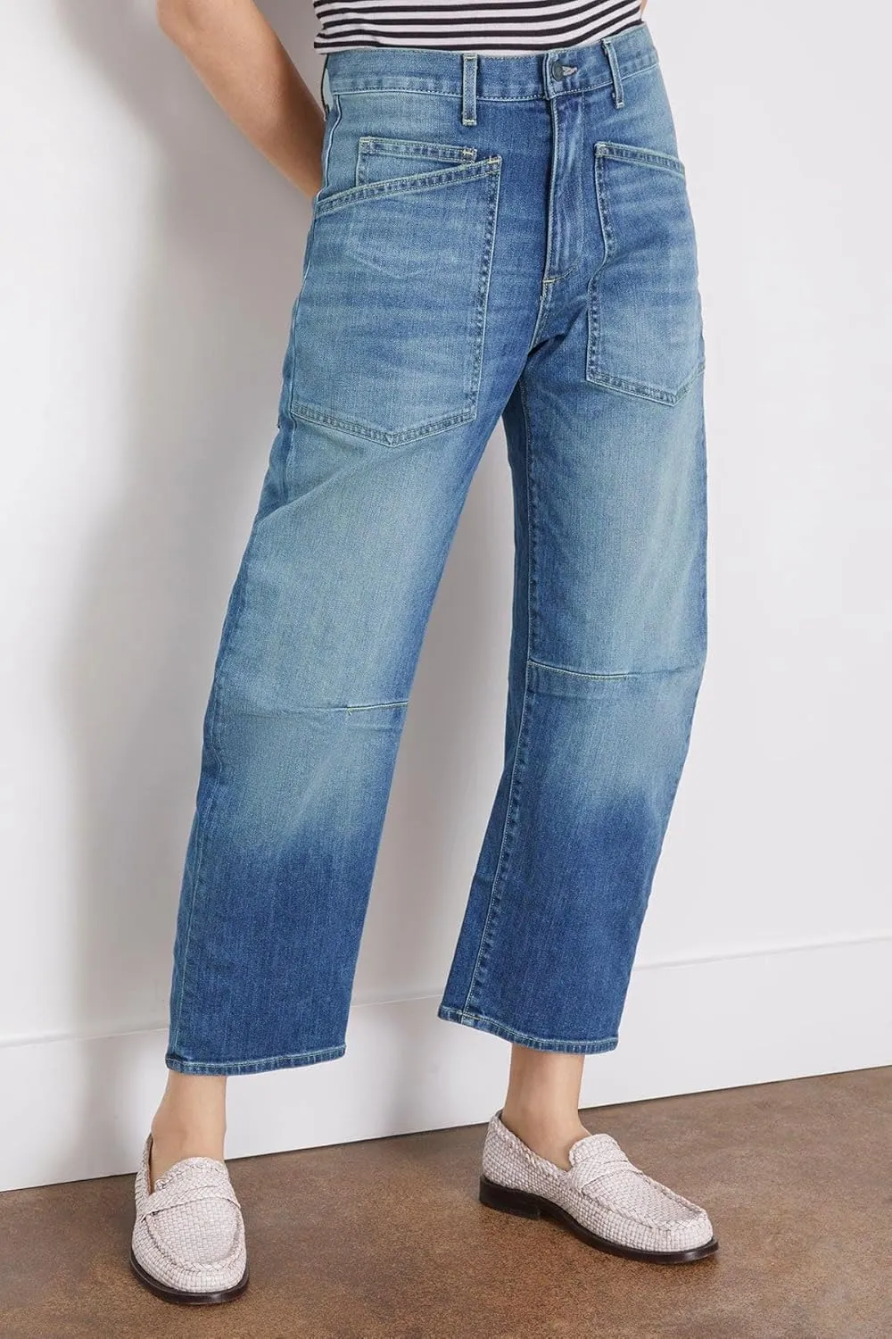 Kedera Women's Barrel Jeans Pants Straight Wide Leg Y2K Denim Pants Baggy Boyfriend Jeans with Pockets