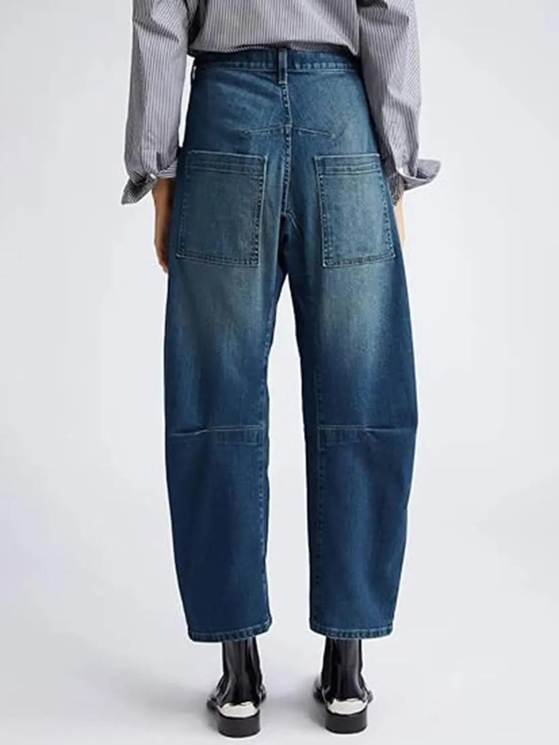 Kedera Women's Barrel Jeans Pants Straight Wide Leg Y2K Denim Pants Baggy Boyfriend Jeans with Pockets