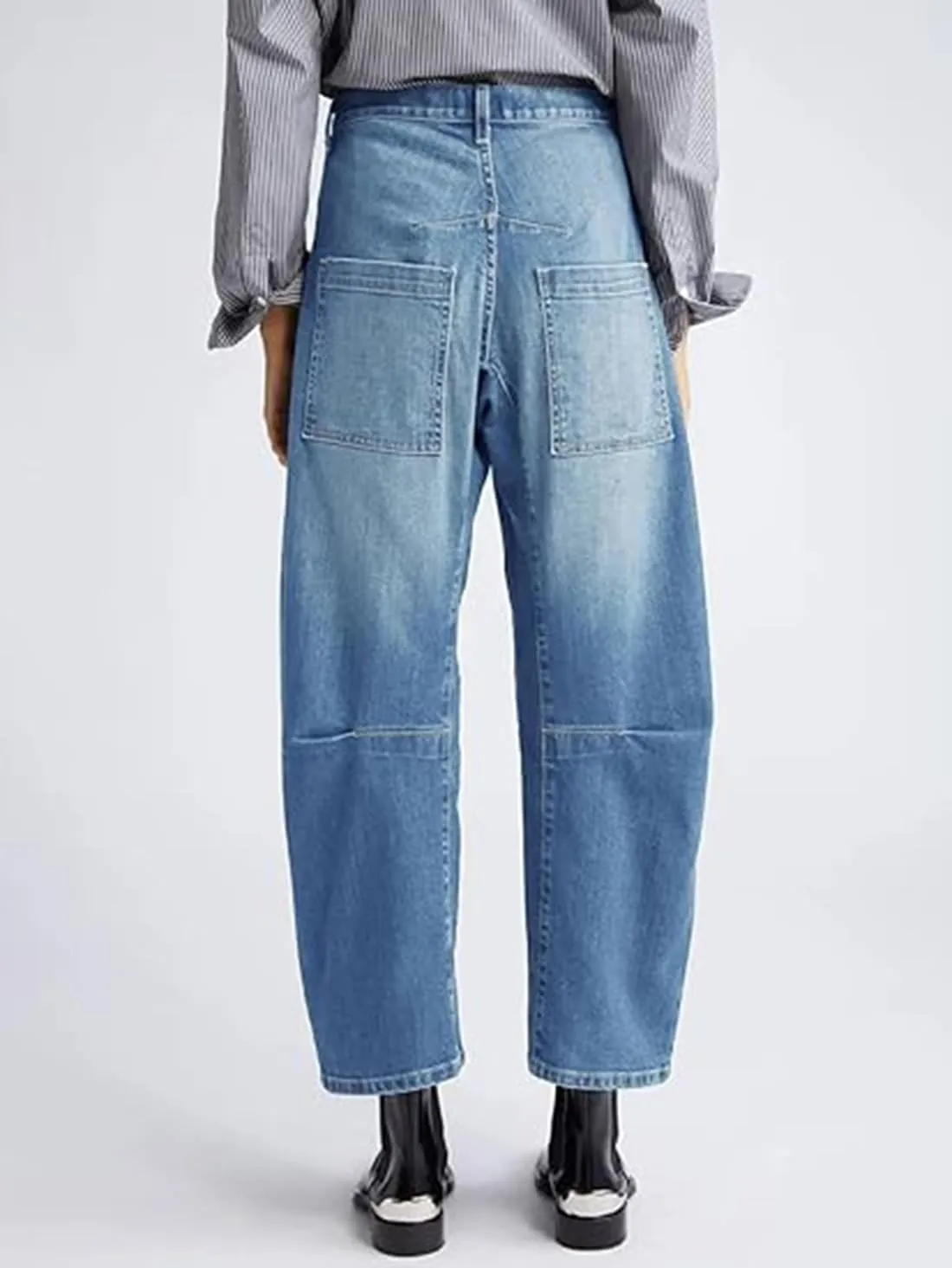 Kedera Women's Barrel Jeans Pants Straight Wide Leg Y2K Denim Pants Baggy Boyfriend Jeans with Pockets