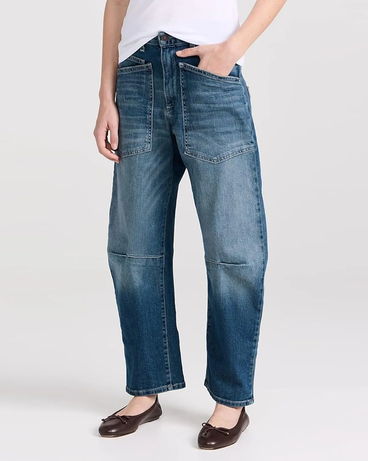 Kedera Women's Barrel Jeans Pants Straight Wide Leg Y2K Denim Pants Baggy Boyfriend Jeans with Pockets
