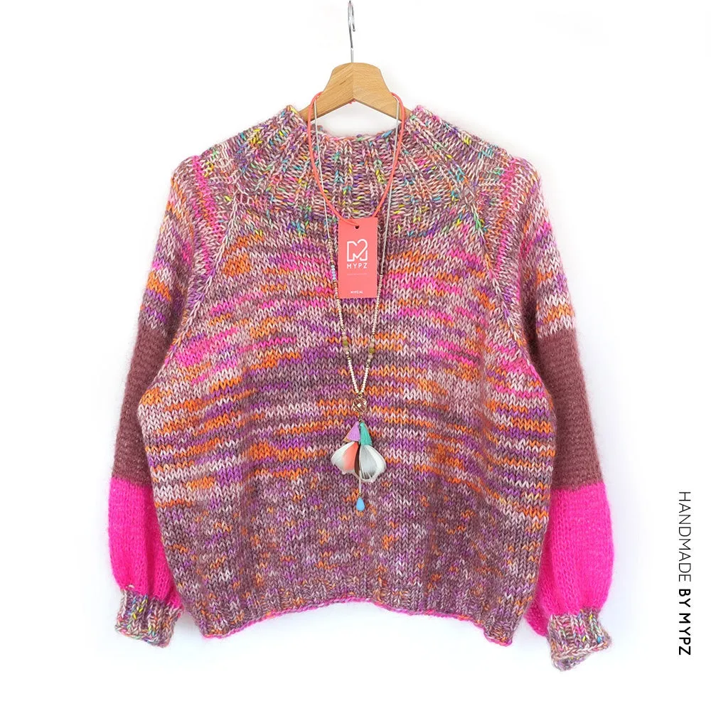 Knitting Kit – MYPZ Raglan top-down sweater Pinky Brown No6 (ENG-NL)