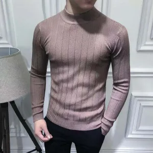 Korean Fashion Autumn Men Casual Vintage Style Sweater Wool Turtleneck Oversize 2021 Winter Men Warm Cotton Pullovers Sweaters