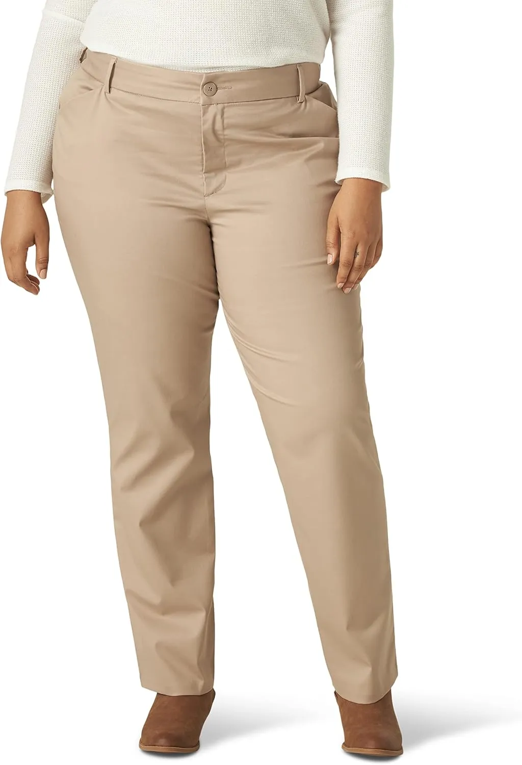 Lee Women's Plus Size Wrinkle Free Relaxed Fit Straight Leg Pant