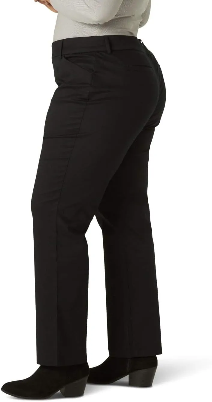 Lee Women's Plus Size Wrinkle Free Relaxed Fit Straight Leg Pant