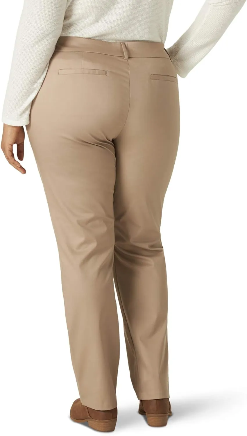 Lee Women's Plus Size Wrinkle Free Relaxed Fit Straight Leg Pant