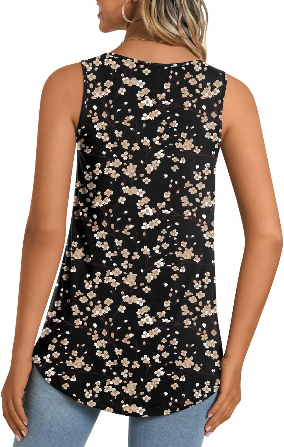 LONGYUAN Women's Tank Tops 2025 Summer Tunics Casual Sleeveless Shirts Ladies Loose Fit Blouses S-4XL