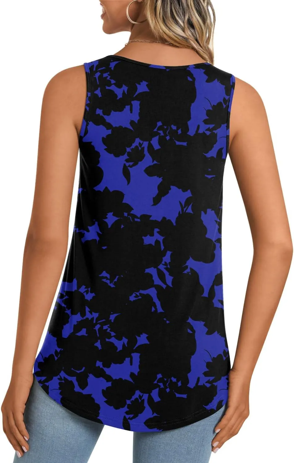 LONGYUAN Women's Tank Tops 2025 Summer Tunics Casual Sleeveless Shirts Ladies Loose Fit Blouses S-4XL