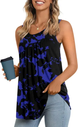 LONGYUAN Women's Tank Tops 2025 Summer Tunics Casual Sleeveless Shirts Ladies Loose Fit Blouses S-4XL