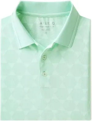 M MAELREG Mens Polo Shirts Short Sleeve Jacquard Performance Moisture Wicking Lightweight Casual Active Mens Golf Shirt