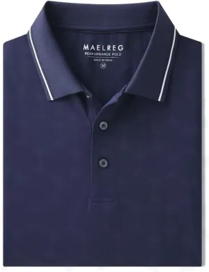 M MAELREG Mens Polo Shirts Short Sleeve Jacquard Performance Moisture Wicking Lightweight Casual Active Mens Golf Shirt