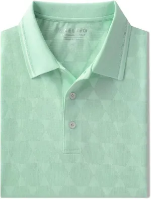 M MAELREG Mens Polo Shirts Short Sleeve Jacquard Performance Moisture Wicking Lightweight Casual Active Mens Golf Shirt