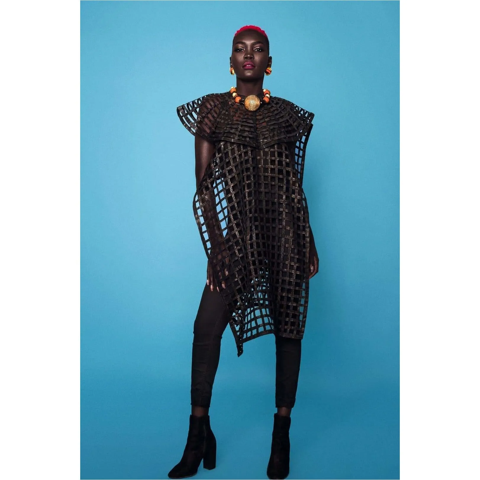 Mebolife laced Ankara convertible Cape/Top/ Scarf