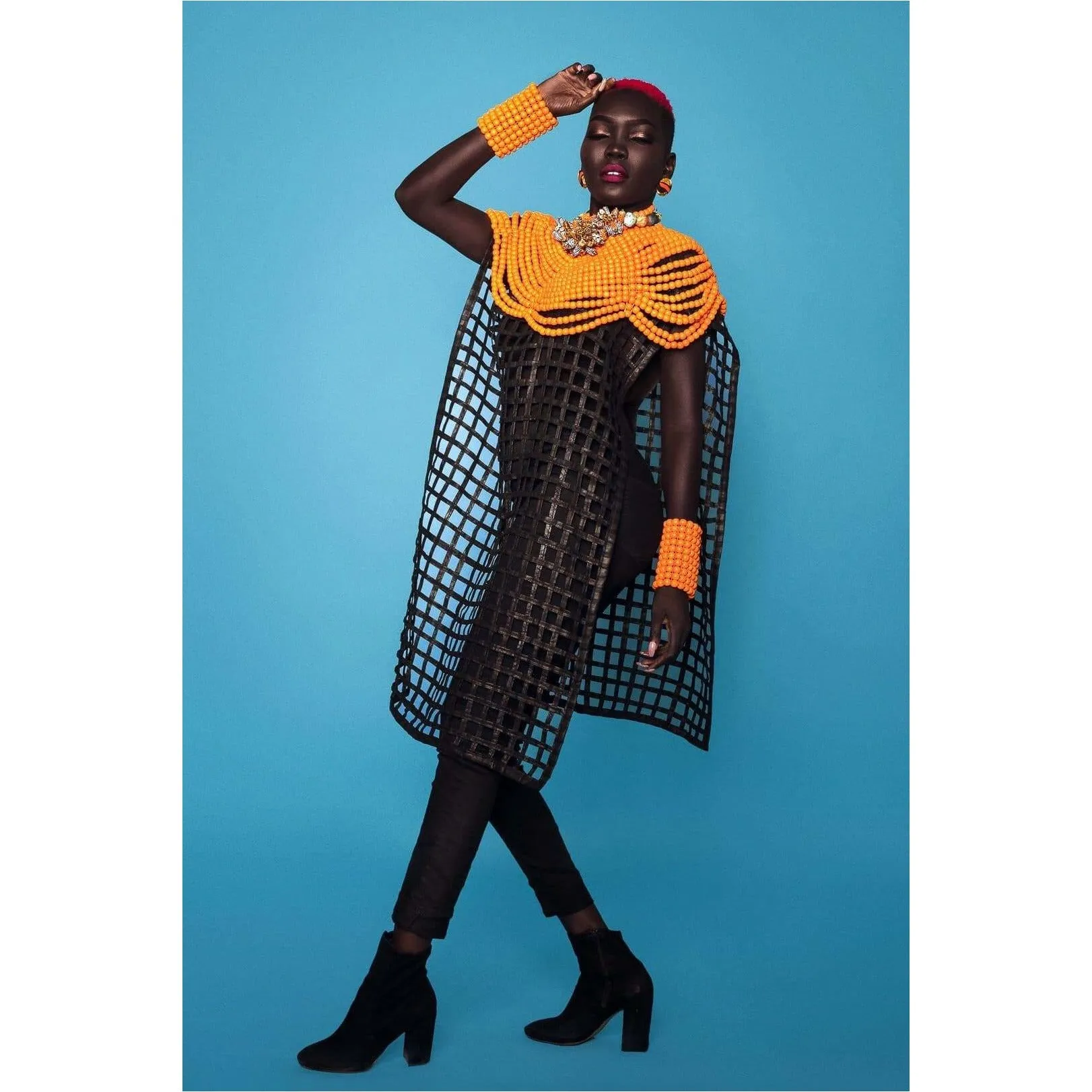 Mebolife laced Ankara convertible Cape/Top/ Scarf