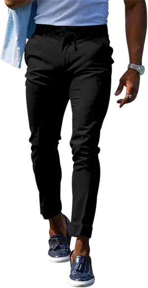 Men's Classic Stretch Chino Pants Big & Tall Extreme Motion Flat Front Regular Straight Pant Tapered Trousers for Work