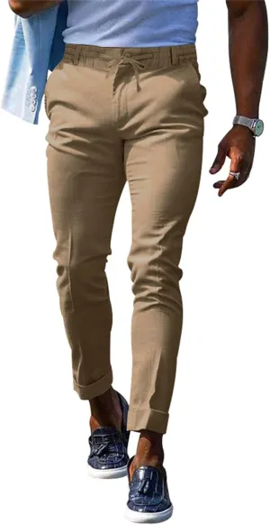 Men's Classic Stretch Chino Pants Big & Tall Extreme Motion Flat Front Regular Straight Pant Tapered Trousers for Work