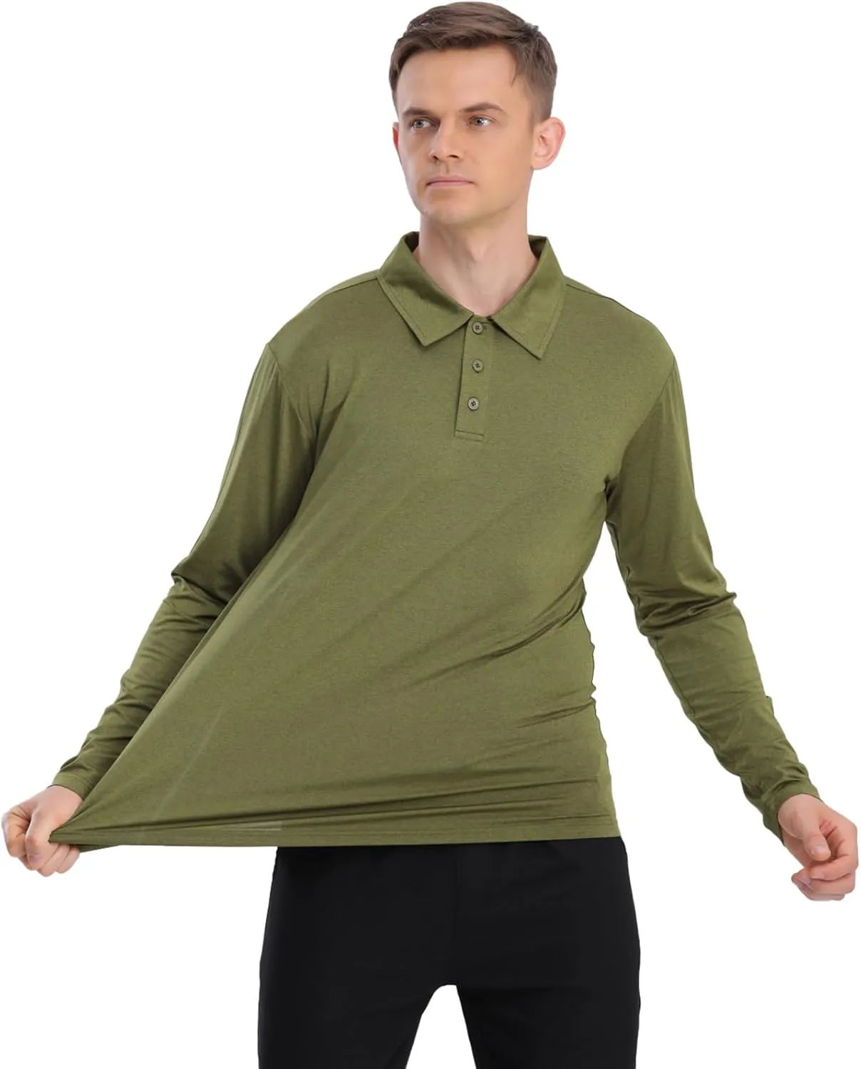 Men's Golf Polo Shirts,1 Pack/4 Pack Long Sleeve Quick Dry Athletic Casual Performance Collar Shirts for Men