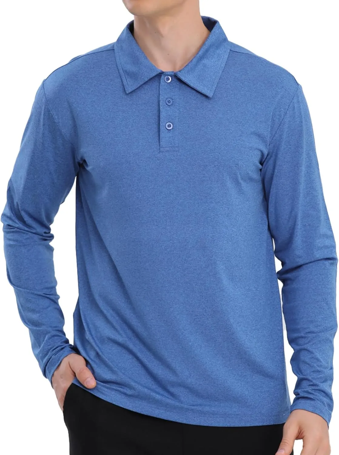 Men's Golf Polo Shirts,1 Pack/4 Pack Long Sleeve Quick Dry Athletic Casual Performance Collar Shirts for Men
