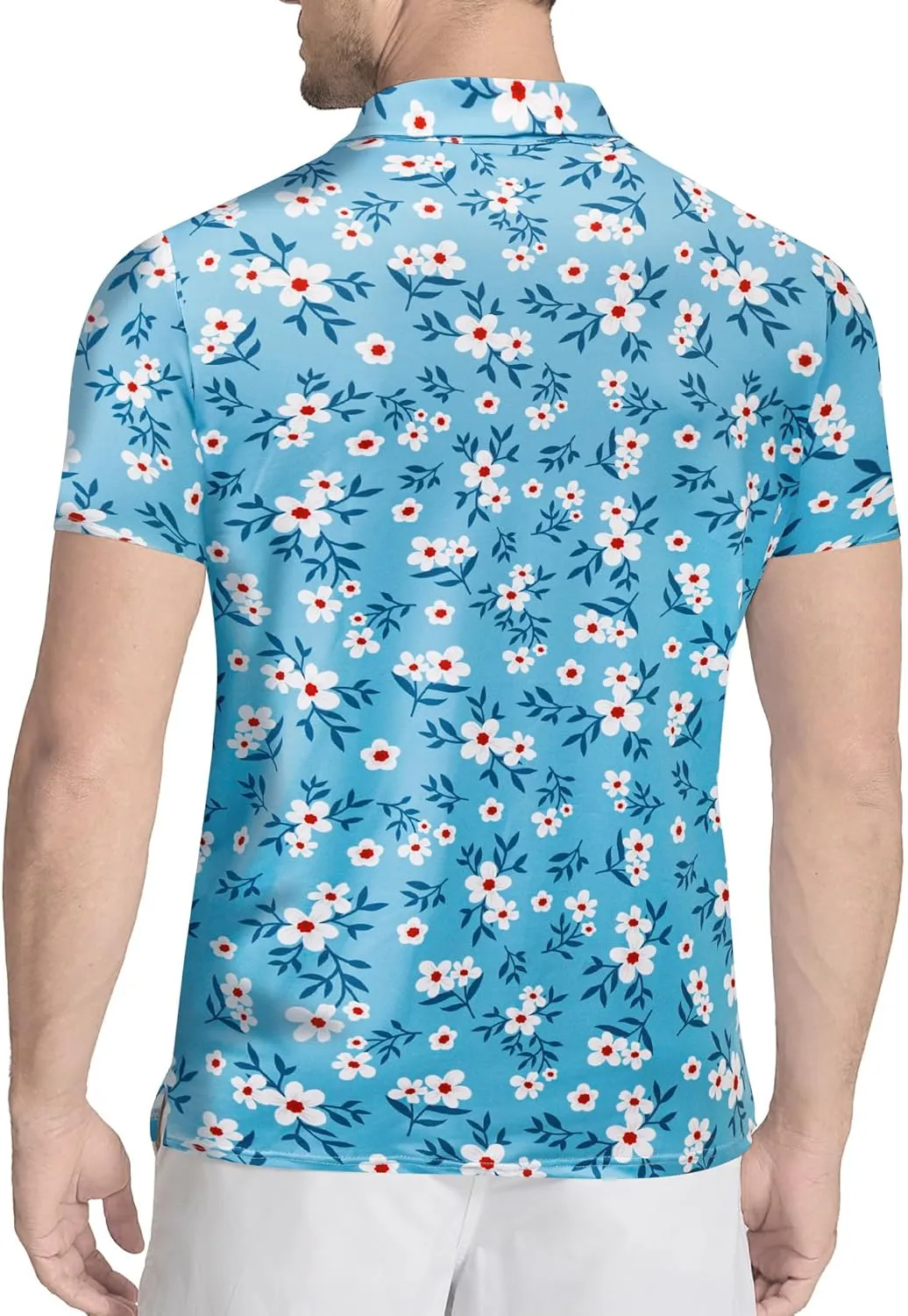 Men's Golf Shirts-Moisture Wicking Dry Fit Performance Recycled Polo Short Sleeve for Bussiness Casual Tennis