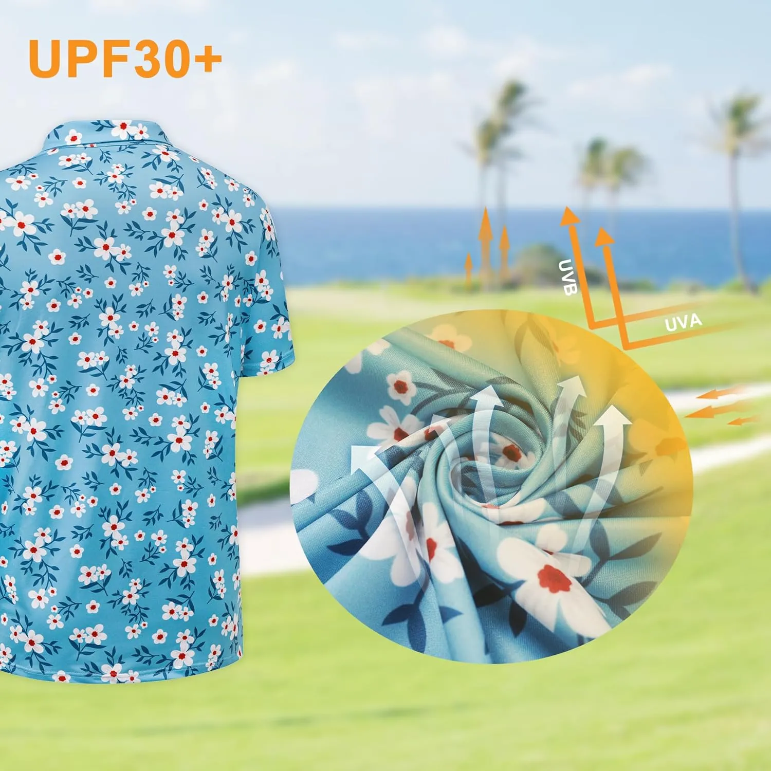 Men's Golf Shirts-Moisture Wicking Dry Fit Performance Recycled Polo Short Sleeve for Bussiness Casual Tennis