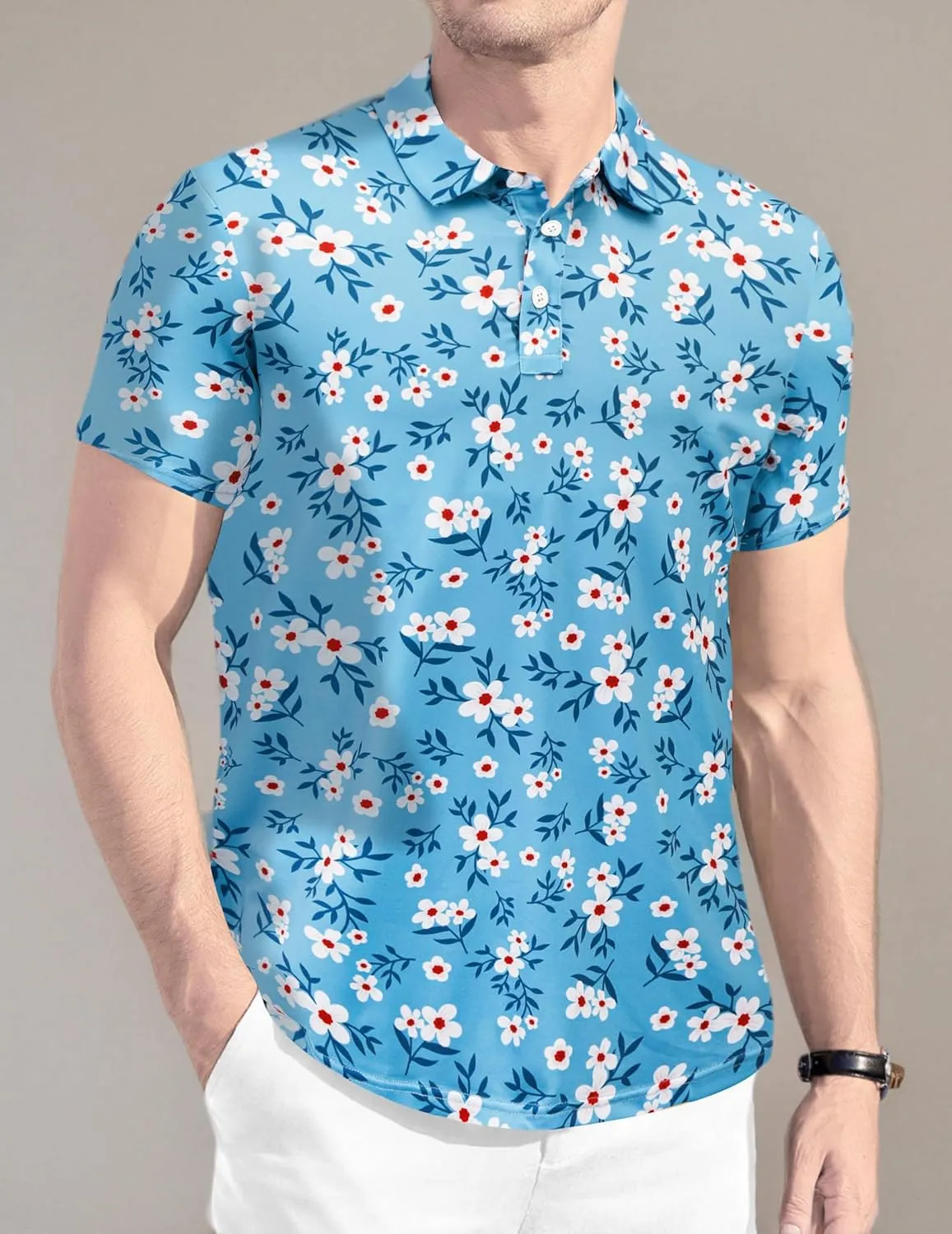 Men's Golf Shirts-Moisture Wicking Dry Fit Performance Recycled Polo Short Sleeve for Bussiness Casual Tennis