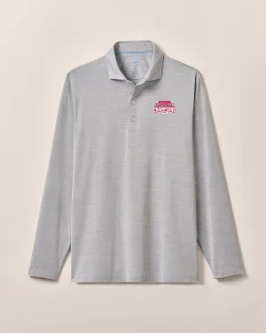 Ohio State Swing Long Sleeve Featherweight Performance Polo - 2024 CFP Champions Logo