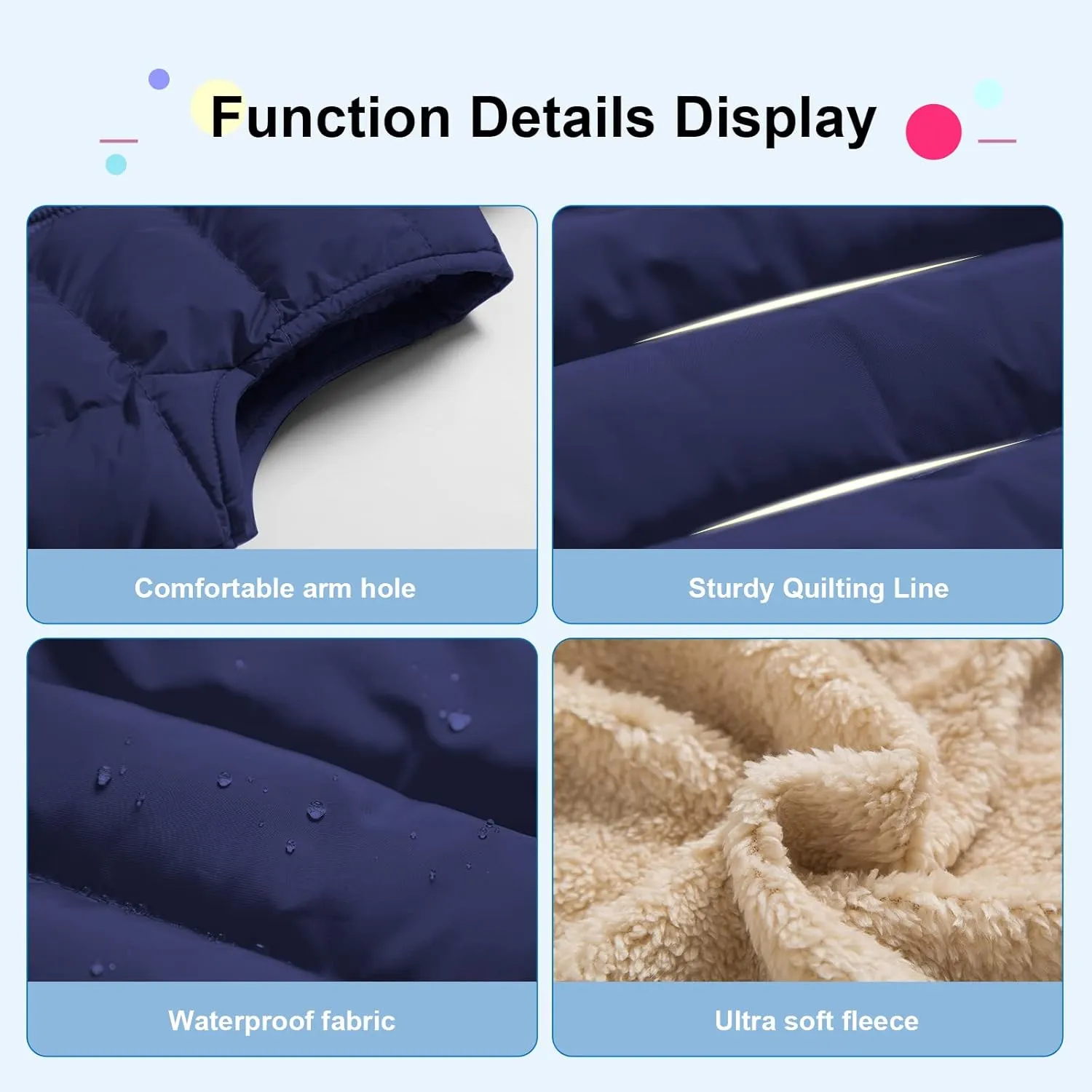 Pursky Girl's and Boy's Hooded Warm Puffer Vest Outerwear Soft Flannel Lined Insulation Waistcoat