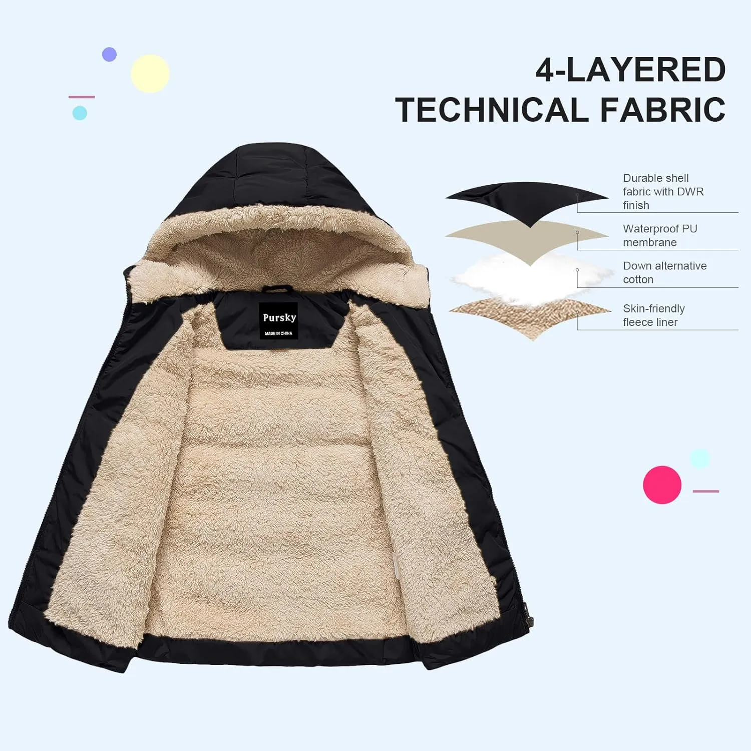 Pursky Girl's and Boy's Hooded Warm Puffer Vest Outerwear Soft Flannel Lined Insulation Waistcoat