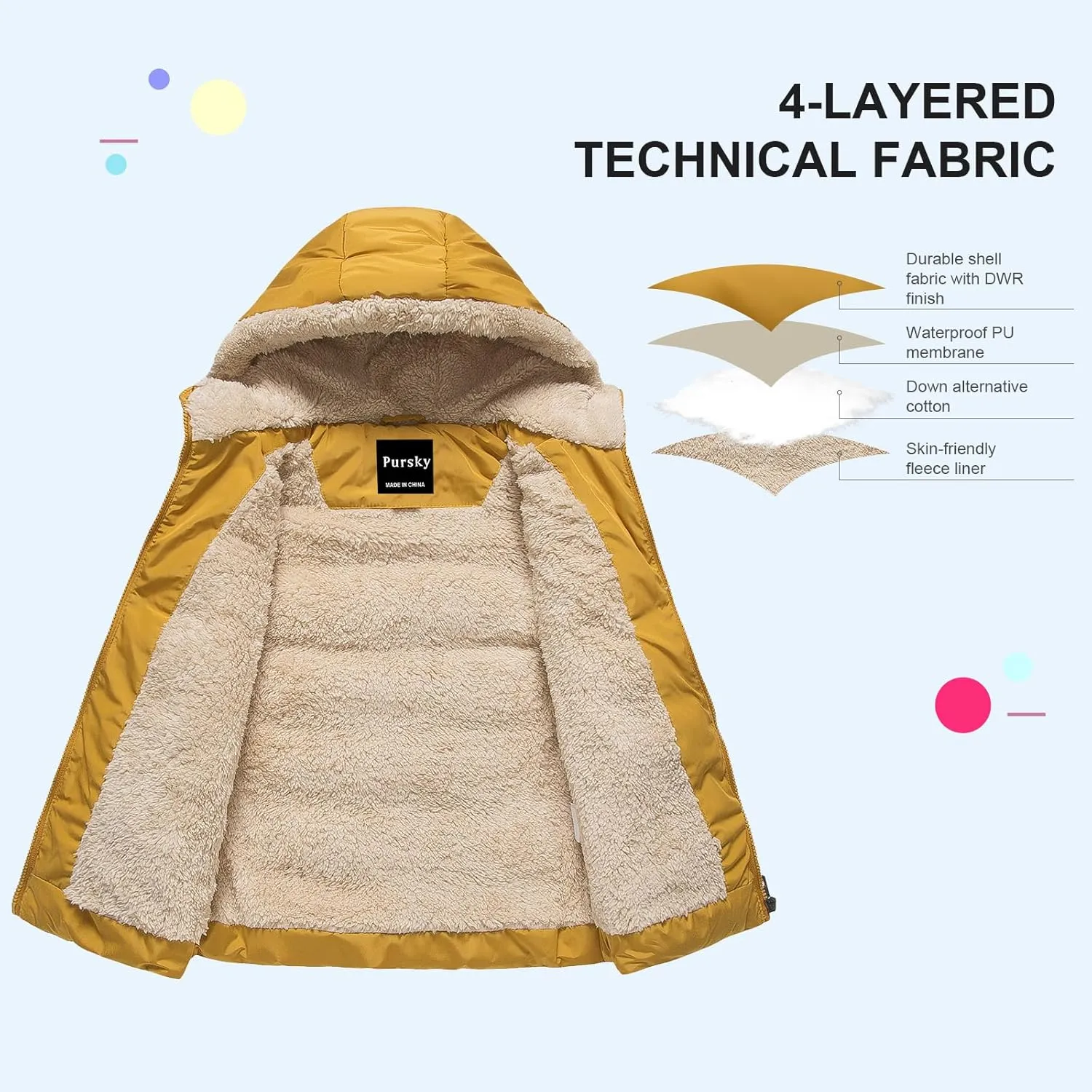 Pursky Girl's and Boy's Hooded Warm Puffer Vest Outerwear Soft Flannel Lined Insulation Waistcoat
