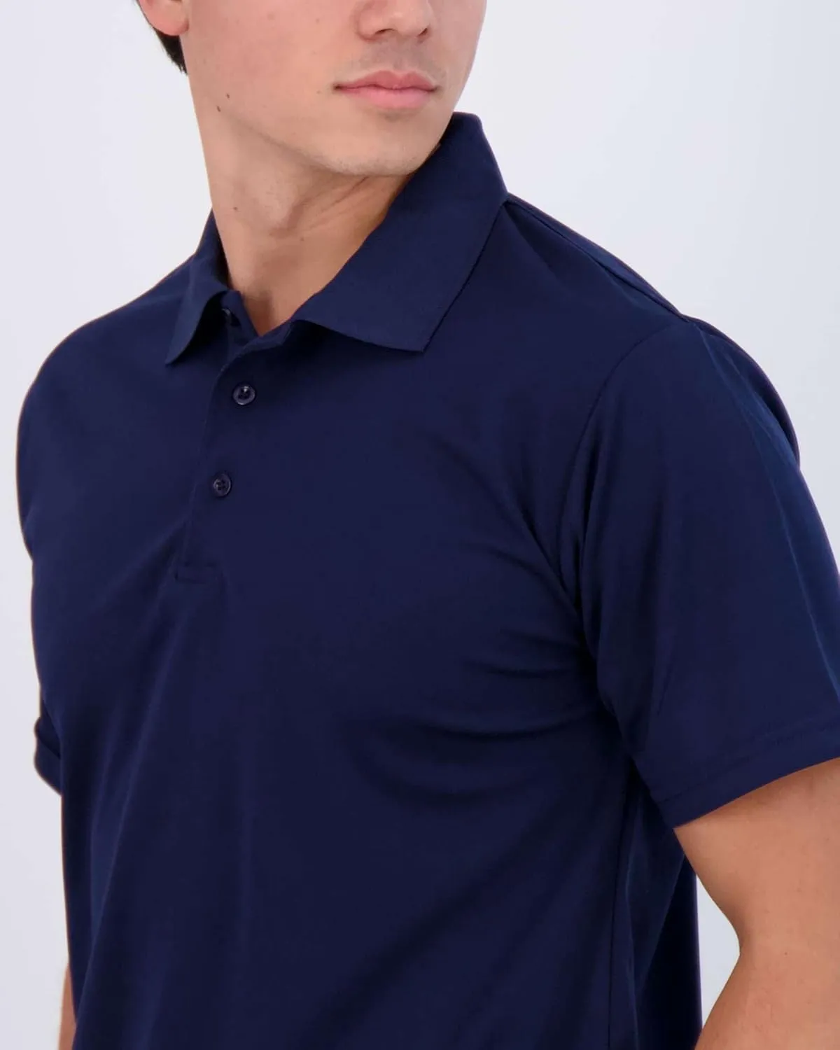 Real Essentials 3 Pack: Men's Quick-Dry Short Sleeve Athletic Performance Polo Shirt (Available in Big & Tall)