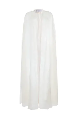 Rowena Sheer Cape in Ivory Silk Organza