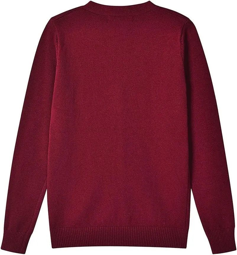 SMINLING Pinker Boys School Uniform Cardigan Sweater V-Neck Soft Cotton Clothing