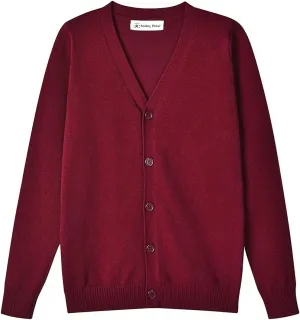 SMINLING Pinker Boys School Uniform Cardigan Sweater V-Neck Soft Cotton Clothing