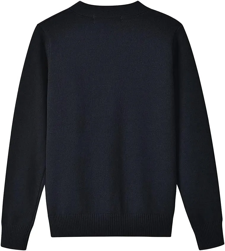 SMINLING Pinker Boys School Uniform Cardigan Sweater V-Neck Soft Cotton Clothing