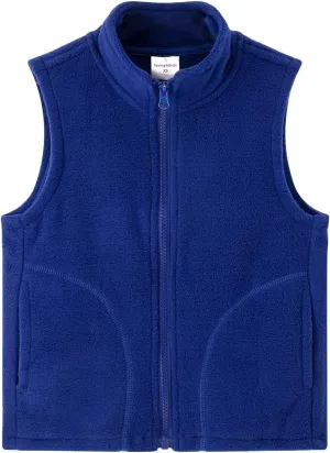 Spring&Gege Boys Full Zip Polar Fleece Vest Sleeveless Outwear Warm Jacket with Pockets (3-12 Years)