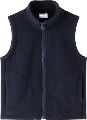 Spring&Gege Boys Full Zip Polar Fleece Vest Sleeveless Outwear Warm Jacket with Pockets (3-12 Years)