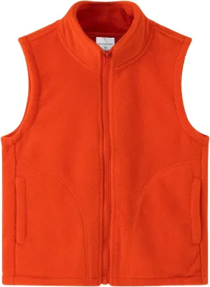Spring&Gege Boys Full Zip Polar Fleece Vest Sleeveless Outwear Warm Jacket with Pockets (3-12 Years)
