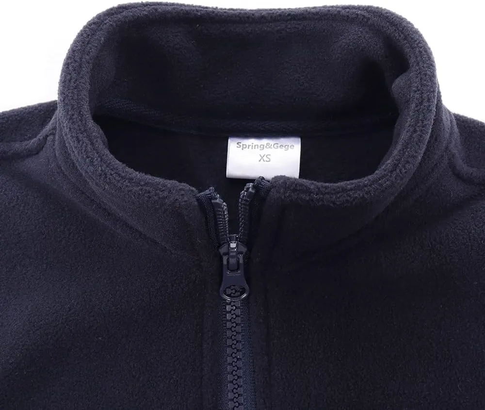 Spring&Gege Boys Full Zip Polar Fleece Vest Sleeveless Outwear Warm Jacket with Pockets (3-12 Years)