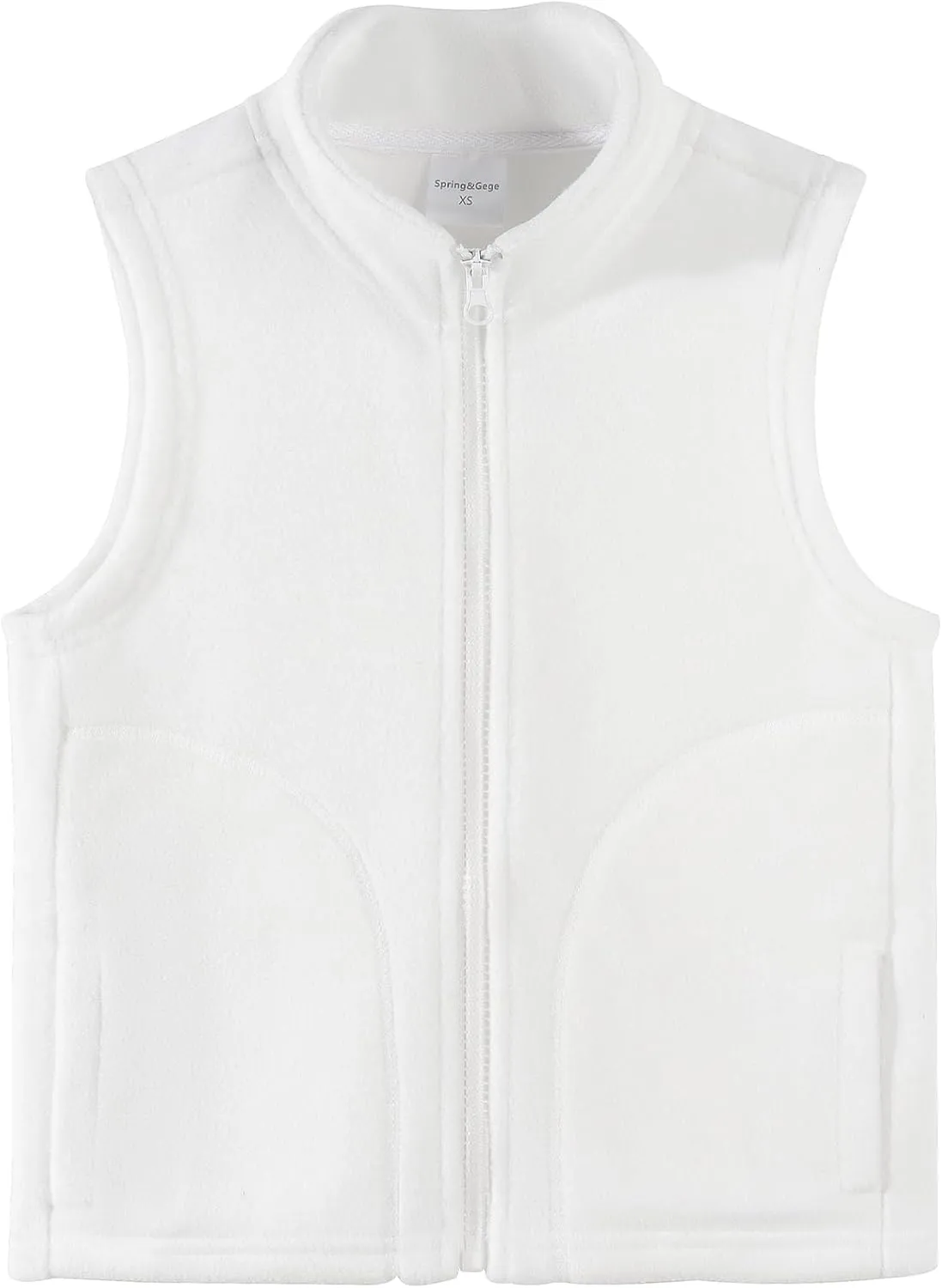 Spring&Gege Boys Full Zip Polar Fleece Vest Sleeveless Outwear Warm Jacket with Pockets (3-12 Years)