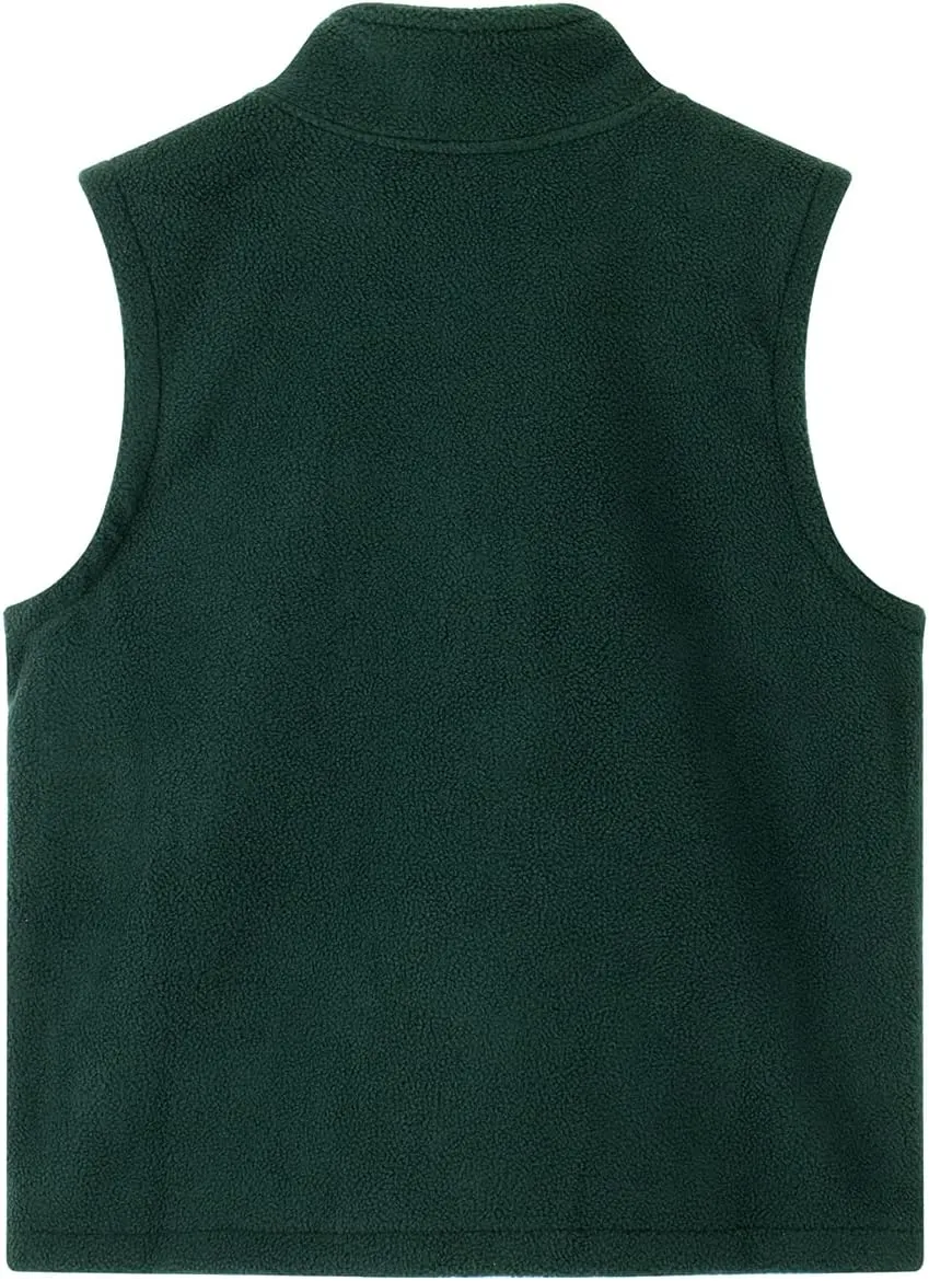 Spring&Gege Boys Full Zip Polar Fleece Vest Sleeveless Outwear Warm Jacket with Pockets (3-12 Years)