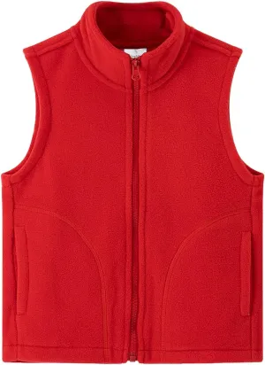Spring&Gege Boys Full Zip Polar Fleece Vest Sleeveless Outwear Warm Jacket with Pockets (3-12 Years)