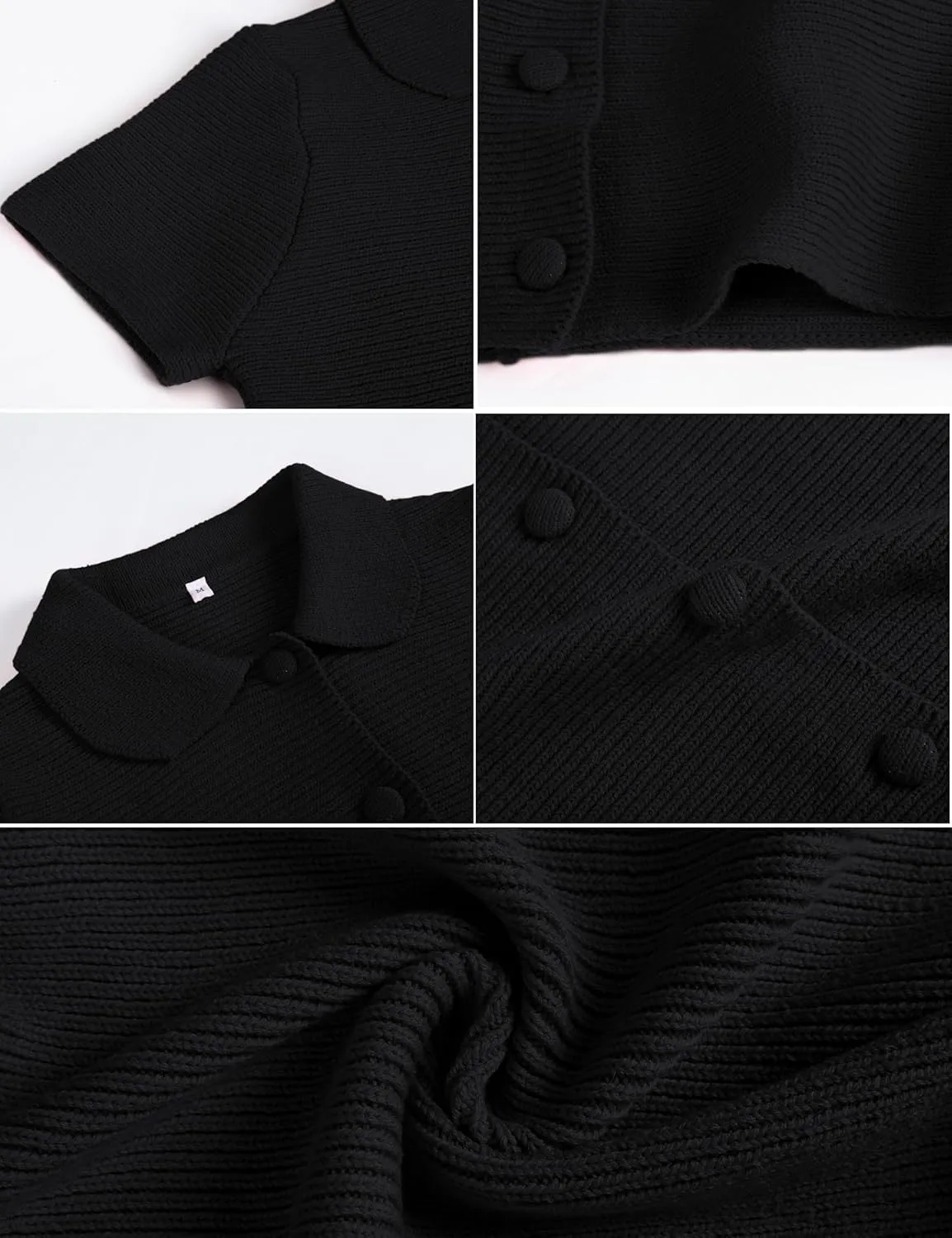 Tanming Womens Cardigan Sweaters Soft Chunky Knit Top Short Sleeve Button Loose Outerwear Sweater