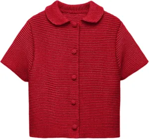 Tanming Womens Cardigan Sweaters Soft Chunky Knit Top Short Sleeve Button Loose Outerwear Sweater