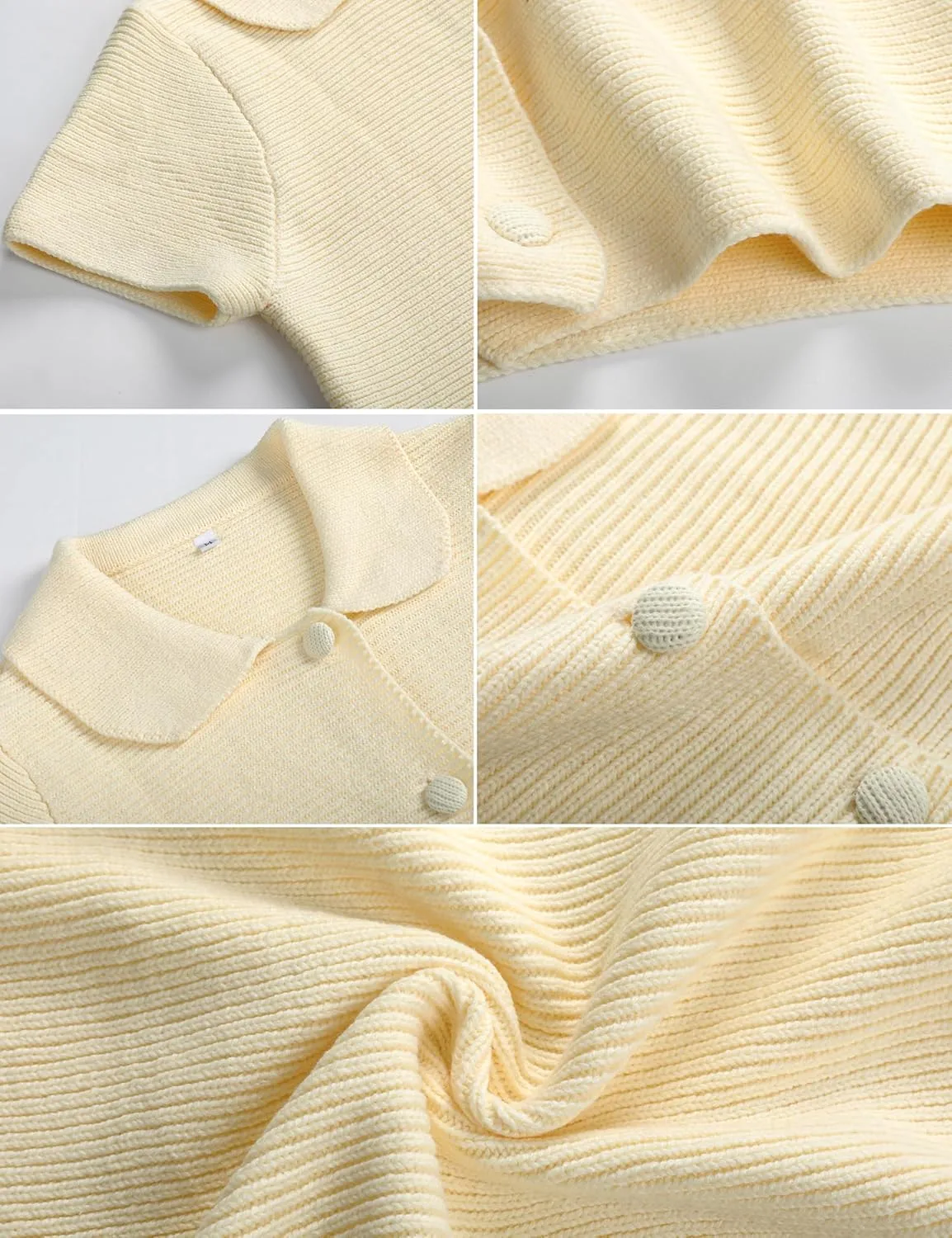 Tanming Womens Cardigan Sweaters Soft Chunky Knit Top Short Sleeve Button Loose Outerwear Sweater