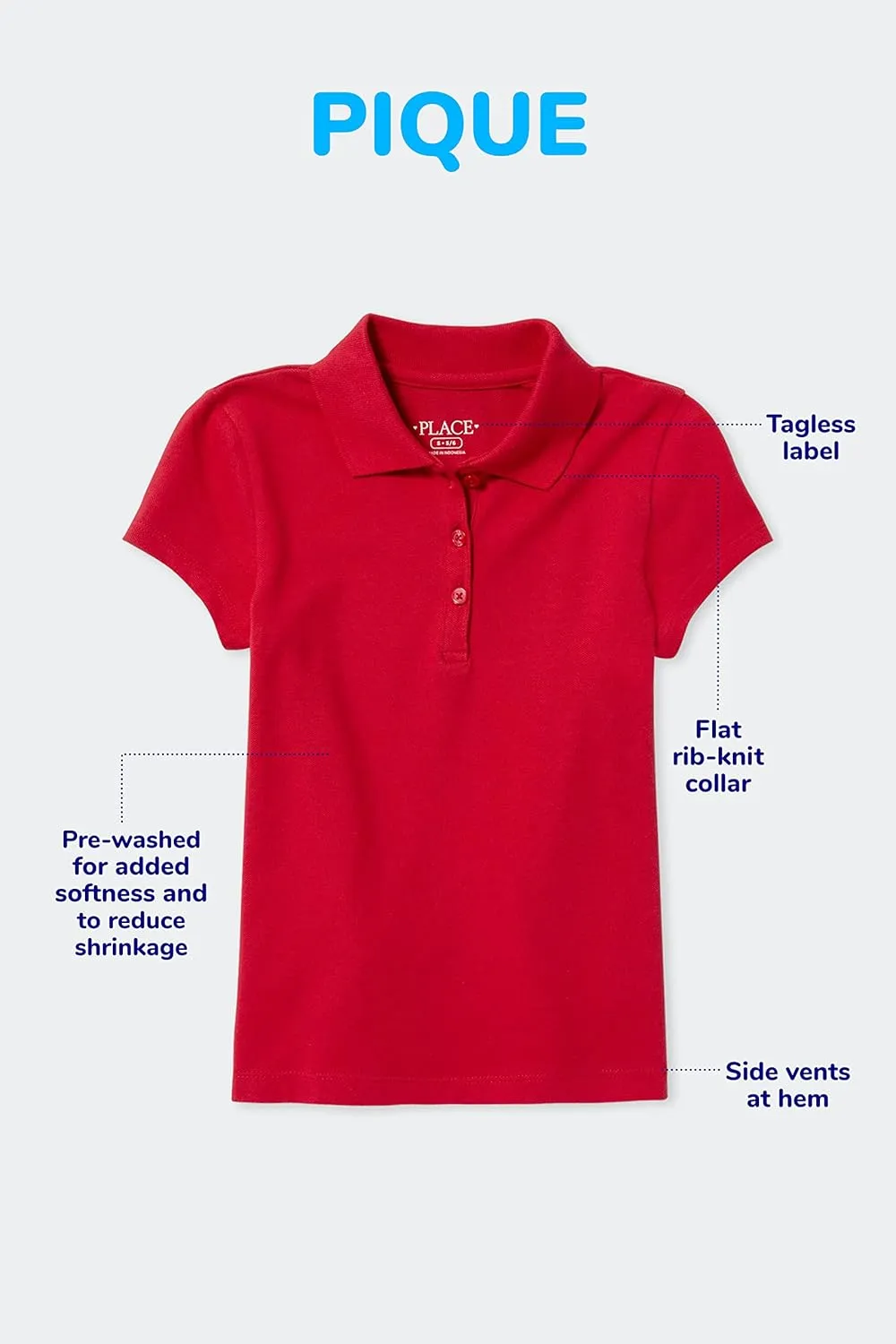 The Childrens Place Multipack Short Sleeve Pique Polo